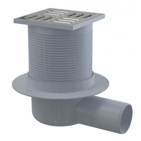 Трап Alca Plast горизонт. выпуск д.50, решетка нерж. 105х105, гидрозатвор-комби