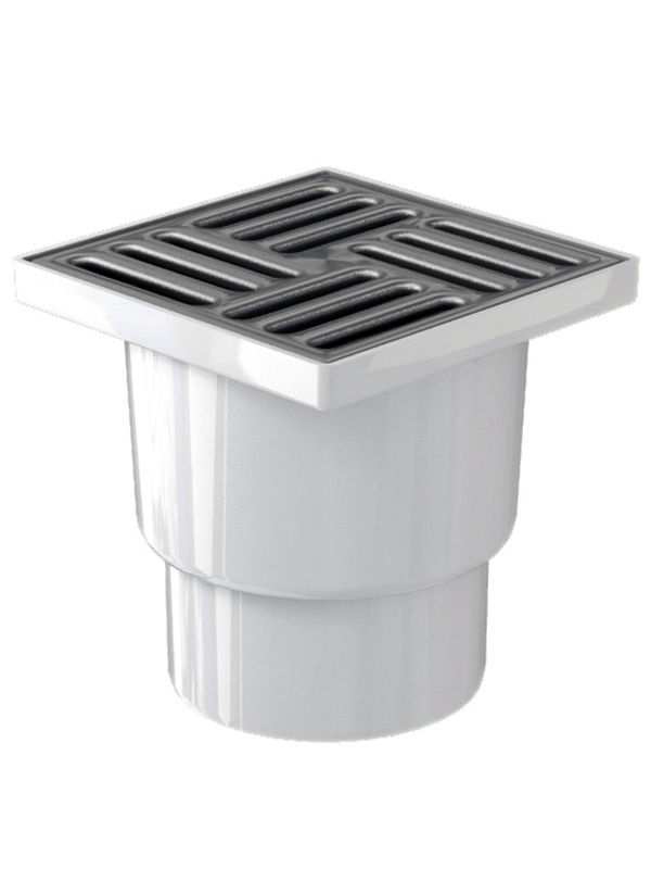 Трап с сухим сифоном ф110 прям.(15х15) реш. нерж.