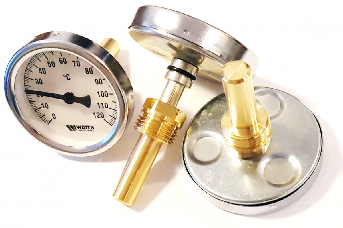 Термометр WATTS 63х50 аксиальный 1/2" 120