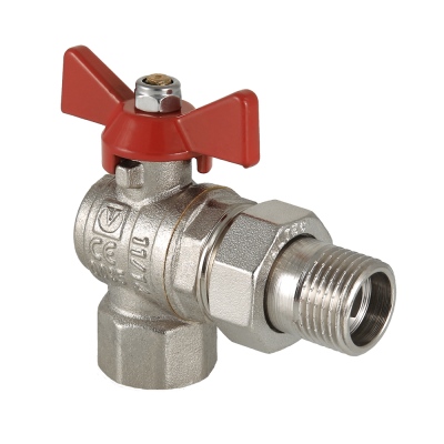 Кран шар. VALTEC угл со сг. ВН 1" (бабочка) (5/50)