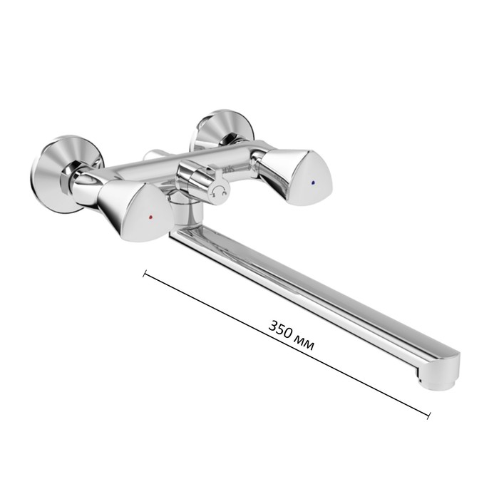 Смеситель ванна IDDIS Bounce длинный излив,2-захватный