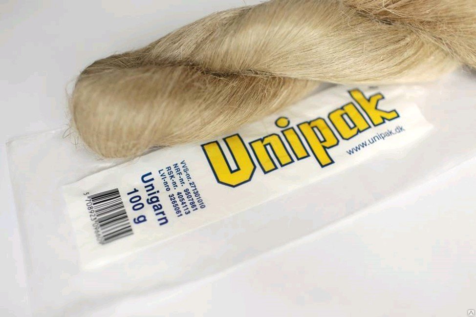 Лен коса 200г в п/э упаковке (Дания) UNIPAK